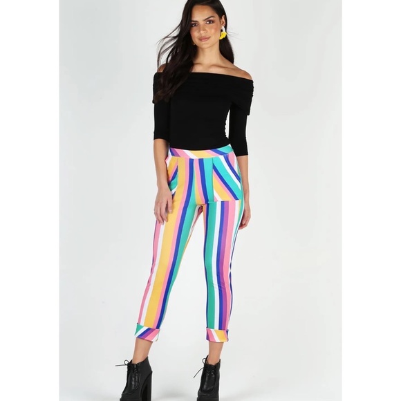 Blackmilk Pants - Blackmilk Tropical Ice Cream Cake Cuffed Pants